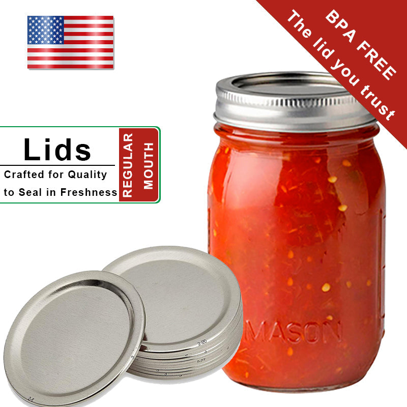 16 Pack Colored Plastic Mason Jar Lids, Ball Jar Lids, Kerr - 8 Regular Mouth & 8 Wide Mouth Mason Jar Lids Wide Mouth Canning Lids for Canning Ja