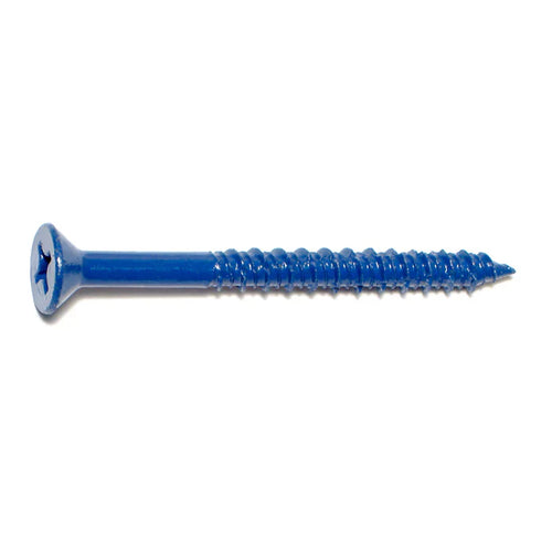 Monster Fastener Blue Ruspert Coated Steel Phillips Flat Head Masonry Screws