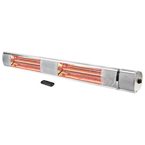 Comfort Zone 240v Outdoor/Indoor Electric Patio Heater With Remote In Silver