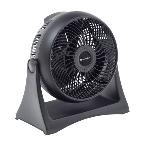 Comfort Zone 8 3-Speed Wall-Mountable 8-High-Velocity Table Fan In Black