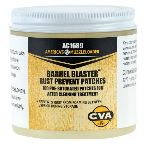CVA AC1689 Barrel Blaster PreLubed Patches Jar 100
