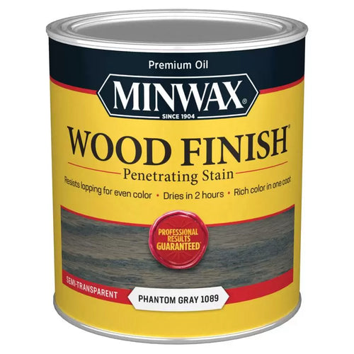 Minwax 1 qt. Wood Finish Semi-Transparent Satin Oil-Based Penetrating Stain Phantom Gray (1 quart, Phantom Gray)