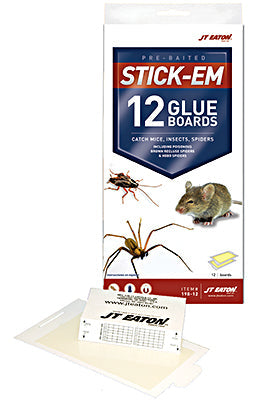 J.T. Eaton Stick-Em Mouse & Insect Glue Trap (12 Piece)