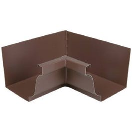 Gutter Inside Mitre, Brown Aluminum, 5-In.