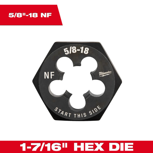 Milwaukee 1-7/16 Hex Threading Dies (5/8-18 NF)