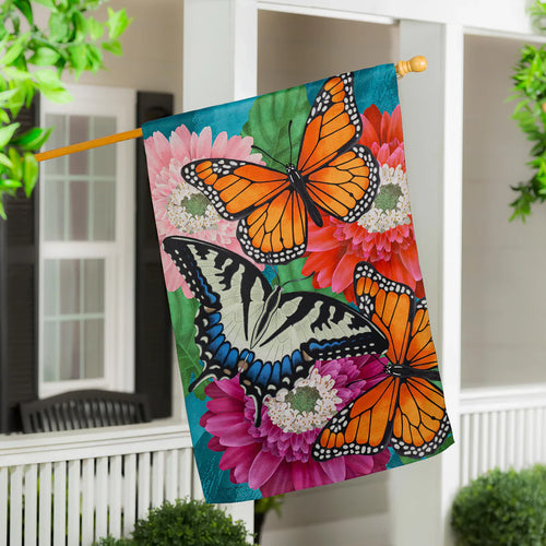 Evergreen Mother Monarch Suede House Flag