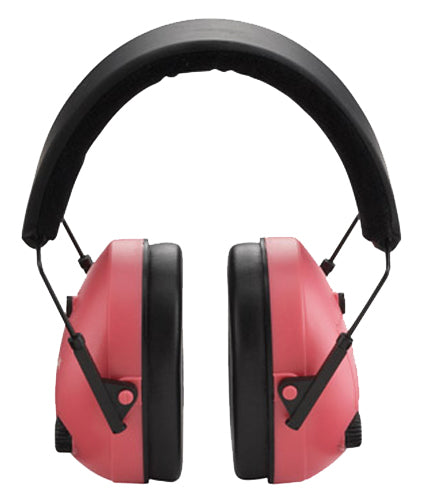 Champion Targets 40975 Electronic Muffs  25 dB Over the Head Pink Ear Cups w/Black Band