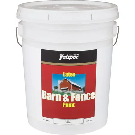 Valspar® Latex Barn & Fence Paint Gloss 5 Gallon White Latex (5 Gallons, White Latex)