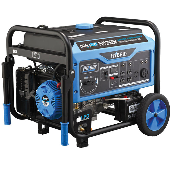 Pulsar 12,000W Dual Fuel Portable Generator with Electric Start and Switch & Go Technology (12000W)
