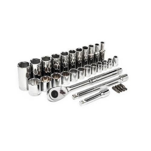 Crescent 30 Piece 3/8 Drive 6 and 12 Point SAE Mechanics Tool Set