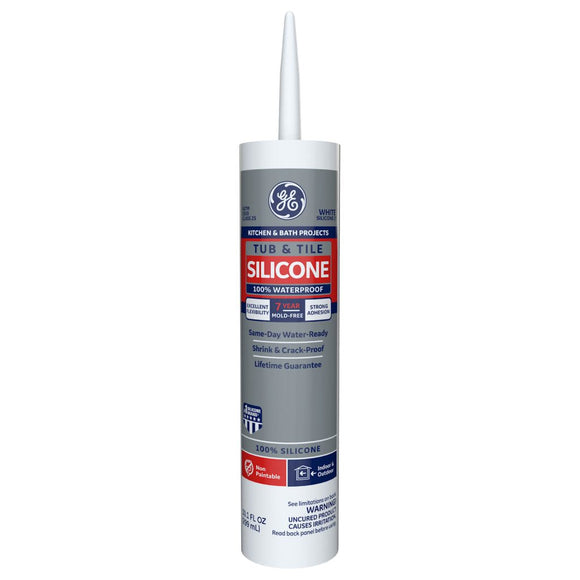 GE Sealants Tub & Tile Silicone 1® Sealant 9.8 Oz White