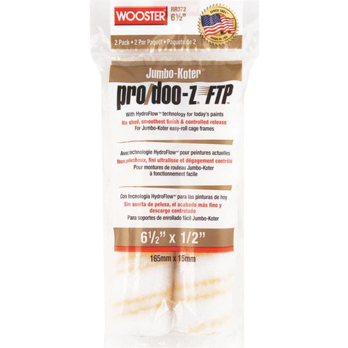 Wooster Jumbo-Koter Pro/Doo-Z FTP 6-1/2 In. x 1/2 In. Mini Woven Fabric Roller Cover (2 Pack)