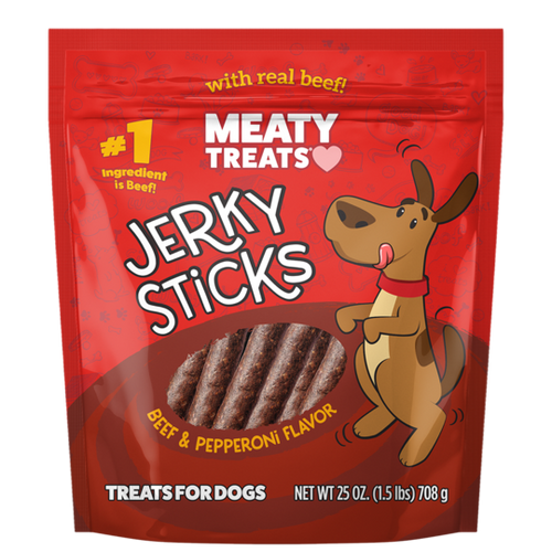 Sunshine Meaty Treats Beef & Pepperoni Flavor Jerky Sticks for Dogs