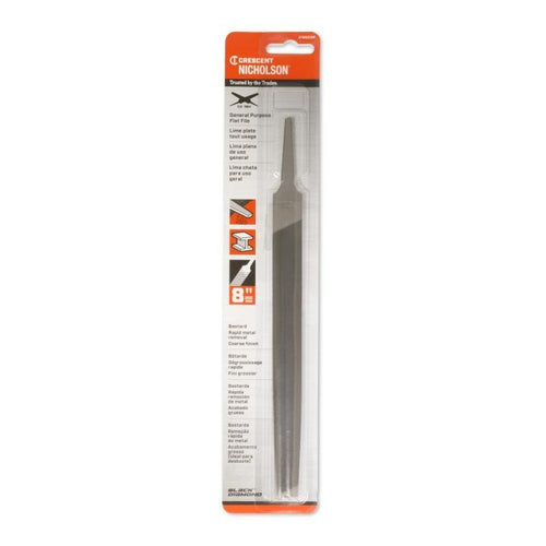 Crescent Nicholson Flat Double Cut Bastard File - Carded