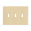 Cooper Wiring Devices 3-Gang Screwless Toggle Switch Mid Size Wall Plate, Ivory