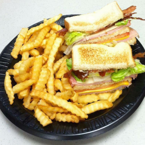 Sandwich with fries