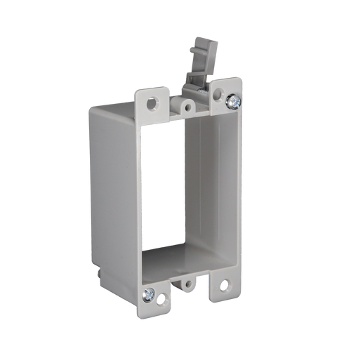 CANTEX 1-Gang 10 cu. in. EZ BOX Low Voltage Old Work Residential Electrical Switch and Outlet Box with EZ Mount Clamps Gray