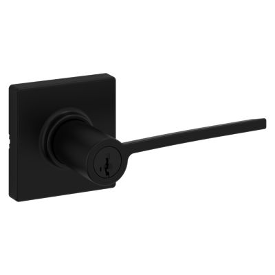 Kwikset Ladera Lever (Square) - Keyed - featuring SmartKey, Matte Black