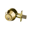 Design House Single Cylinder Deadbolt with 6-Way Latch in Polished Brass