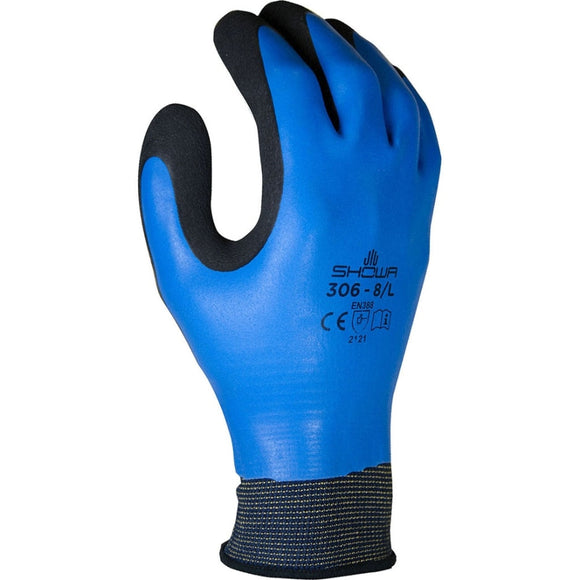 Showa Latex Full Coated Glove (Blue Large)