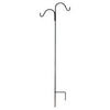 Double Offset Shepherds Hook, Powder-Coated Black Steel, 84-In.