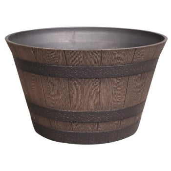 Southern Patio HDR-055433 Whiskey Barrel Design Planter, Kentucky Walnut ~ 15.5