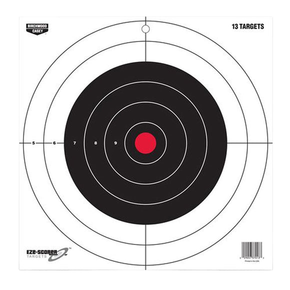 Birchwood Casey 37013 EZE-Scorer Bull's-Eye Bullseye Paper Target 12