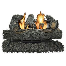 Gas Log Set, Thermostat, Dual Fuel, Vent-Free, 30,000-BTUs, 18-In.