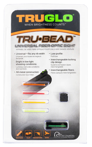 Truglo TG949A Tru-Bead Universal Shotgun Fiber Optic Green,Red,Yellow,Orange Front Black