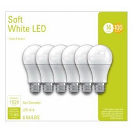 LED Light Bulbs, Frosted Soft White, 14-Watts, 1100 Lumens, 6-Pk.
