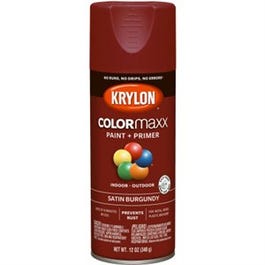 COLORmaxx Spray Paint + Primer, Satin Burgundy, 12-oz.