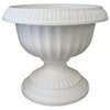 Grecian Urn, Casper White Plastic, 18-In.