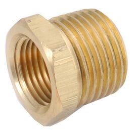 Pipe Fitting, Brass Hex Bushing, Lead Free, 1/4 x 1/8-In.