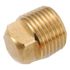 Pipe Plug Fitting, Square, Lead-Free Brass, 1/4-MPT