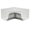 Gutter Inside Mitre, White Aluminum, 5-In.