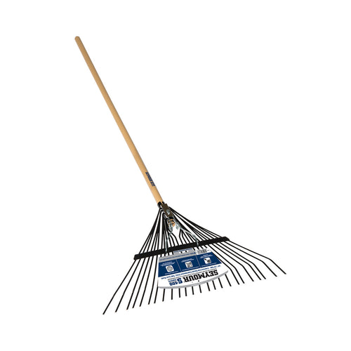 Seymour Midwest Leaf Rake, 24 Tine 24 Steel Head, 54 Hardwood Handle