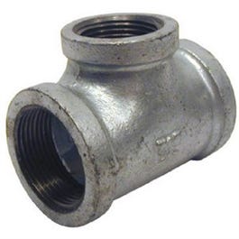 Pipe Fittings, Galvanized Reducing Tee, 3/4 x 1/2-In.