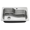 American Standard Raleigh® 33 x 22-Inch Stainless Steel Drop-In or Undermount Single-Bowl Residential Kitchen Sink With Dual-Spray Faucet (33 x 22)