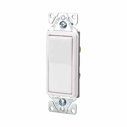 Eaton Cooper Wiring Commercial Grade Decorator Switch, Box 15A 120/277V White (120/277V, White)