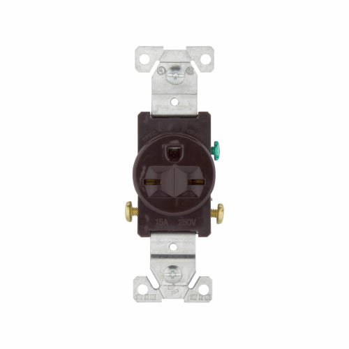 Eaton Cooper Wiring Commercial Specification Grade Single Receptacle 15A, 250V Brown