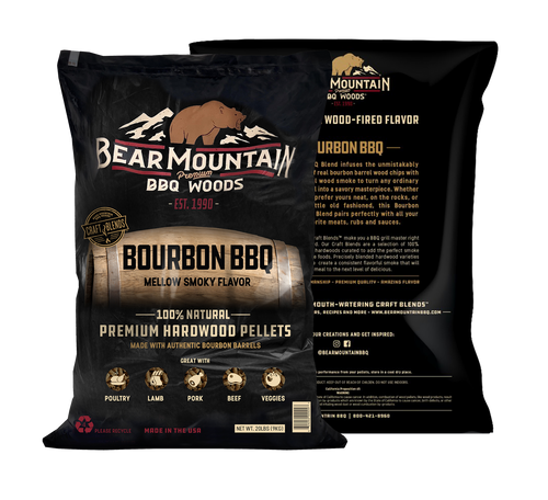 Bear Mountain Premium BBQ Woods Bourbon BBQ Craft Blends™ Wood Pellets 20 Lbs