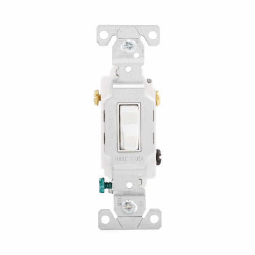 Eaton Cooper Wiring Commercial Grade Toggle Switch 15A, 120/277V White (120/277V, White)