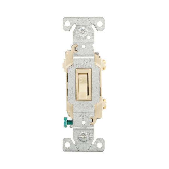Cooper Wiring Devices 15-Amp Ivory Single Pole Light Switch (15A)