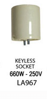 ATRON LA967 Keyless Socket, 250 V, 660 W, Porcelain Housing