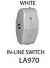 ATRON LA970 In-Line Cord Switch, Switch, White
