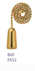ATRON FA52 Beaded Bell Pull Chain, 12 in L Chain, Brass