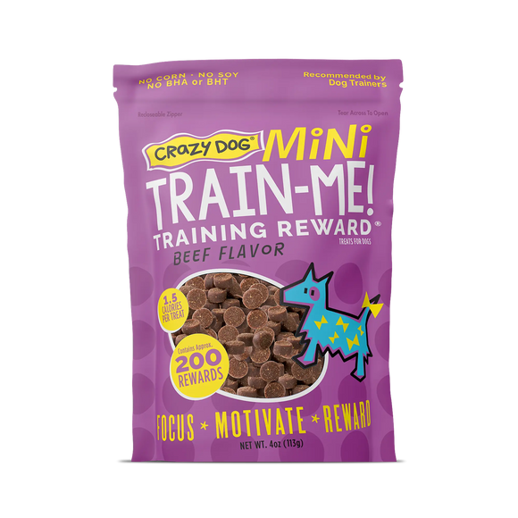 Crazy Dog Train-Me! Beef Flavor Dog Treats 4 Oz