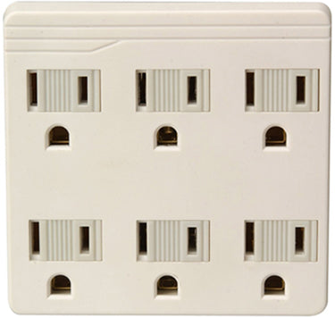 6 OUTLET ADAPTER WHITE