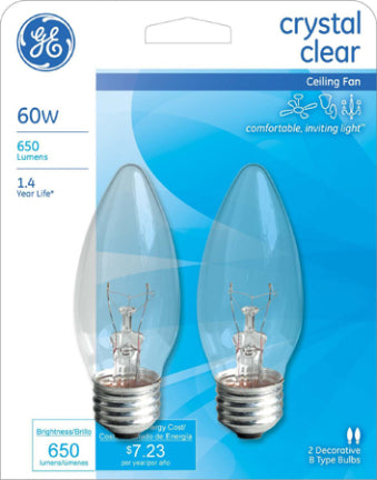 60W BM Med Crystal Clear 2 pk