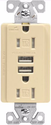 USB IVORY TR RECEPTACLE 3.1 AMP USB